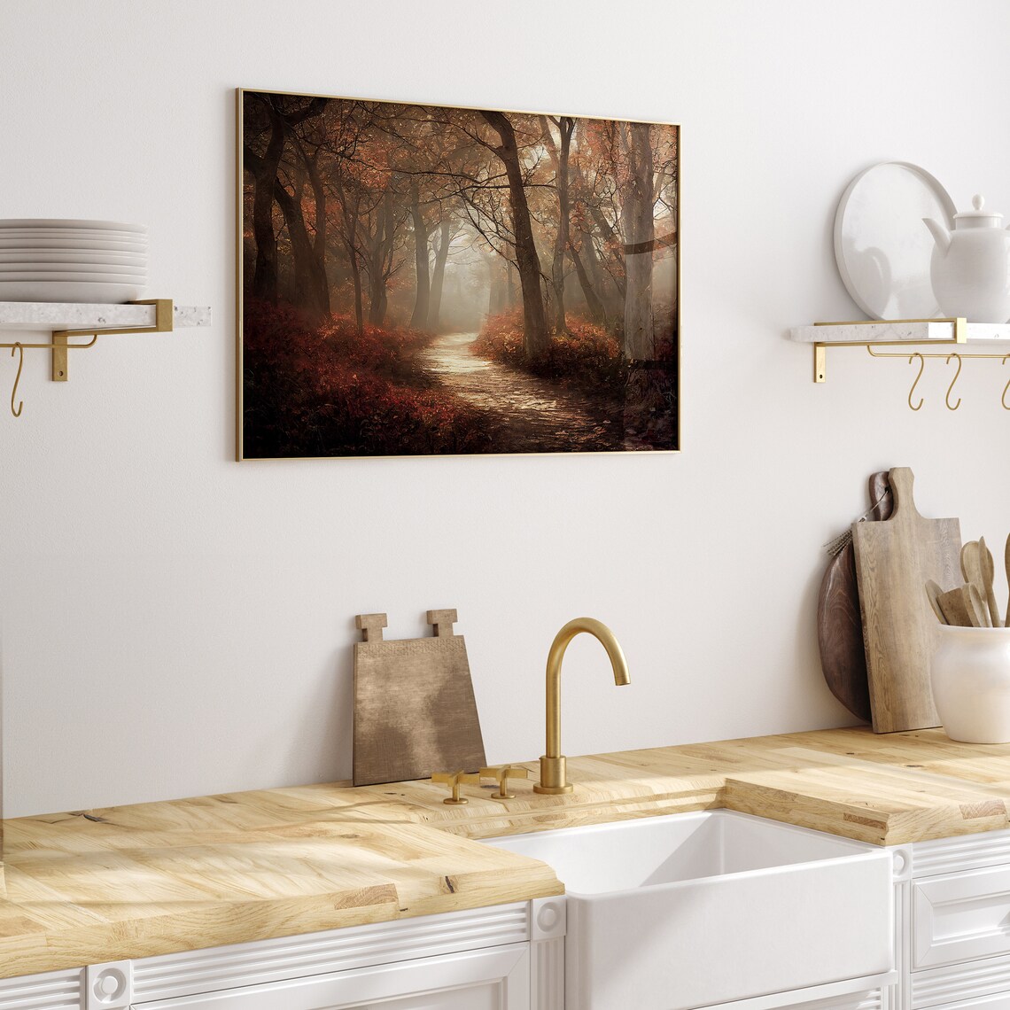 Fall Landscape Art Print, Autumn Forest Decor - Image 3