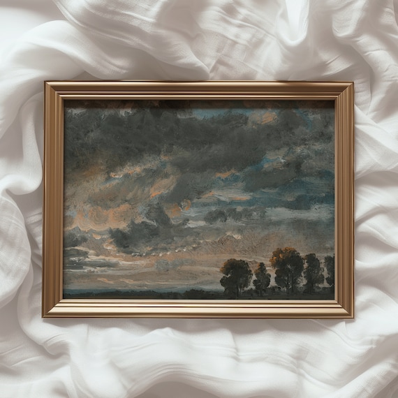 Cloud Study Art Print, Dramatic Sky Landscape