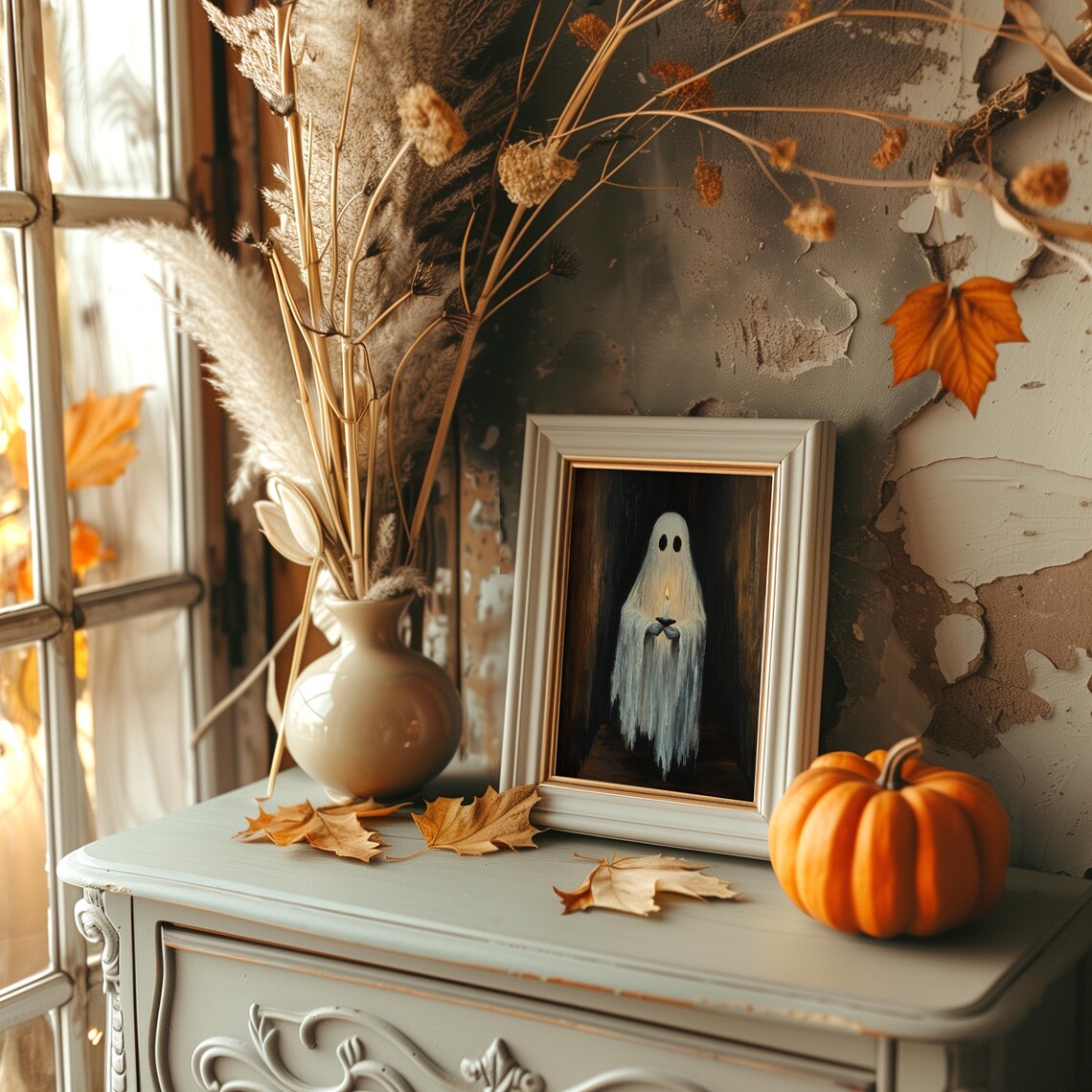 Ghost Holding a Candle Halloween Poster, Dark Academia - Image 3