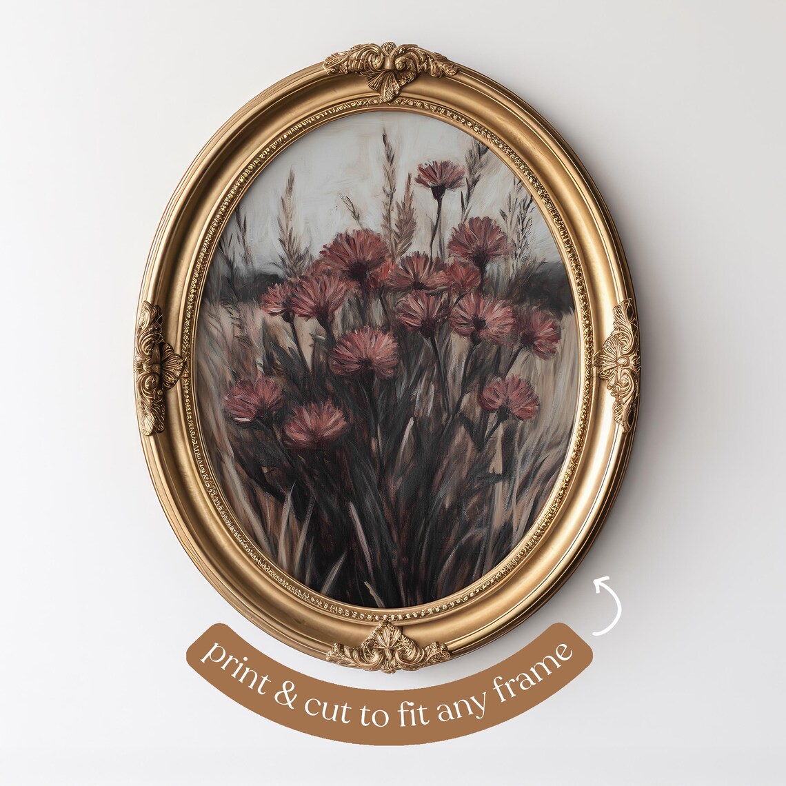 Moody Wildflower Print, Vintage Floral Art - Image 3