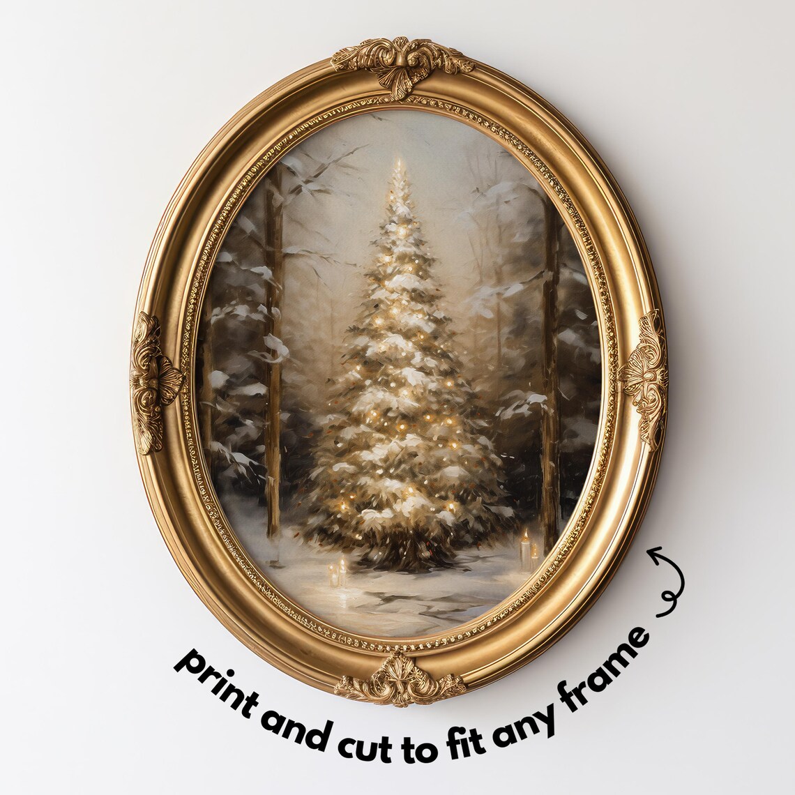 Winter Tree Vintage Wall Art, Snowy Forest Print - Image 5