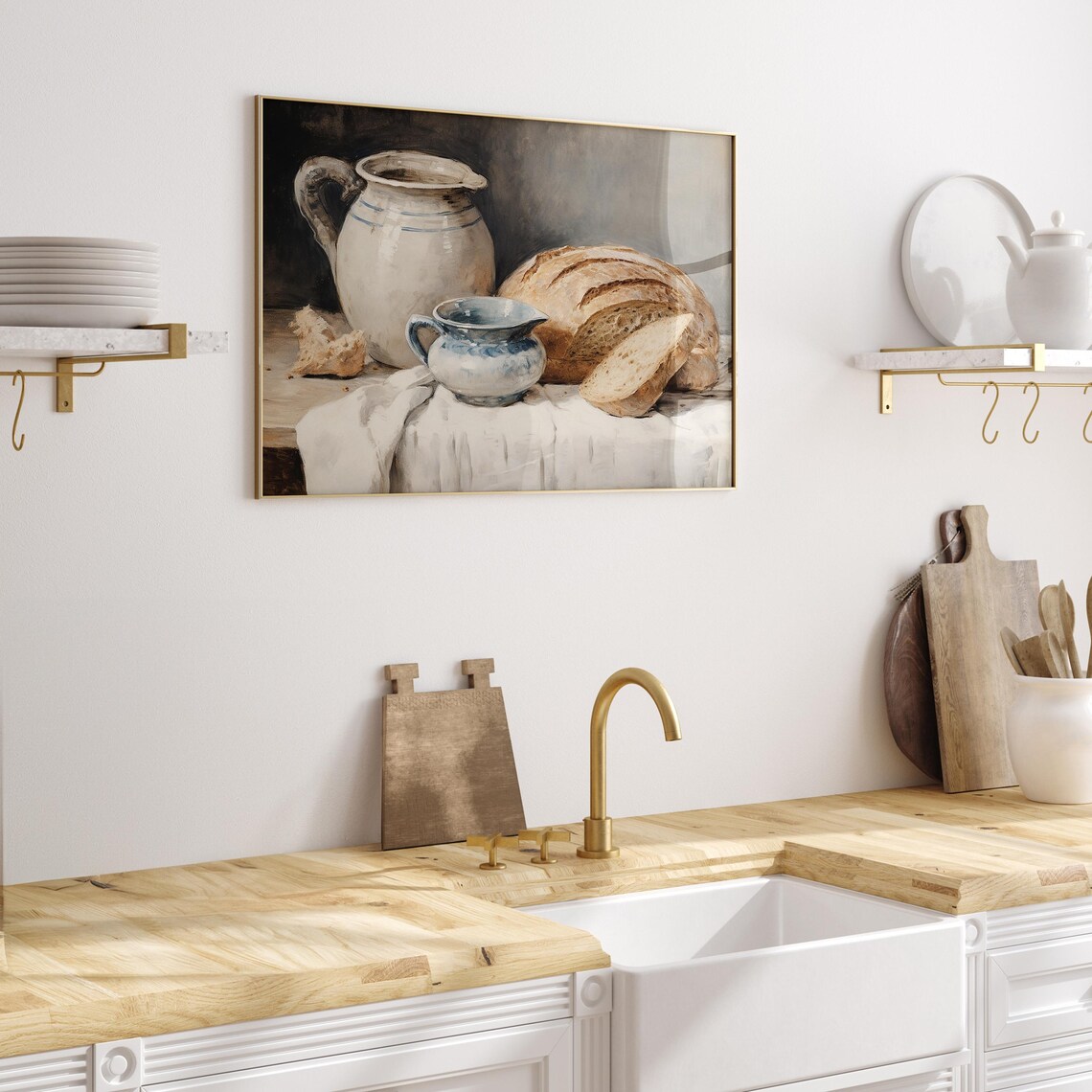 Sourdough Bread Still Life, Rustic Kitchen Art Print - Image 4