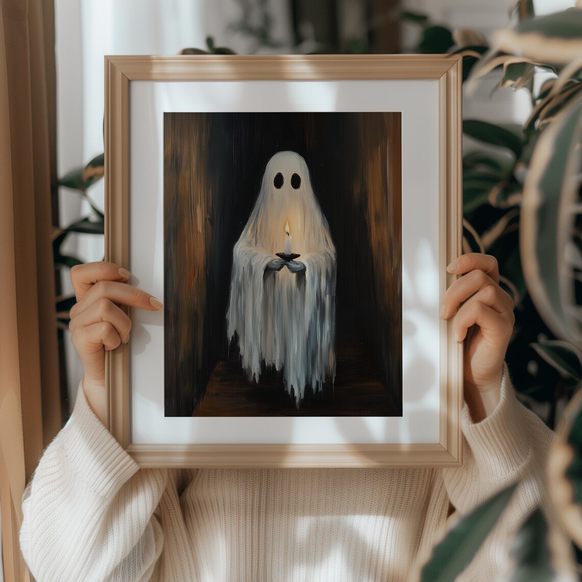 Ghost Holding a Candle Halloween Poster, Dark Academia - Image 4