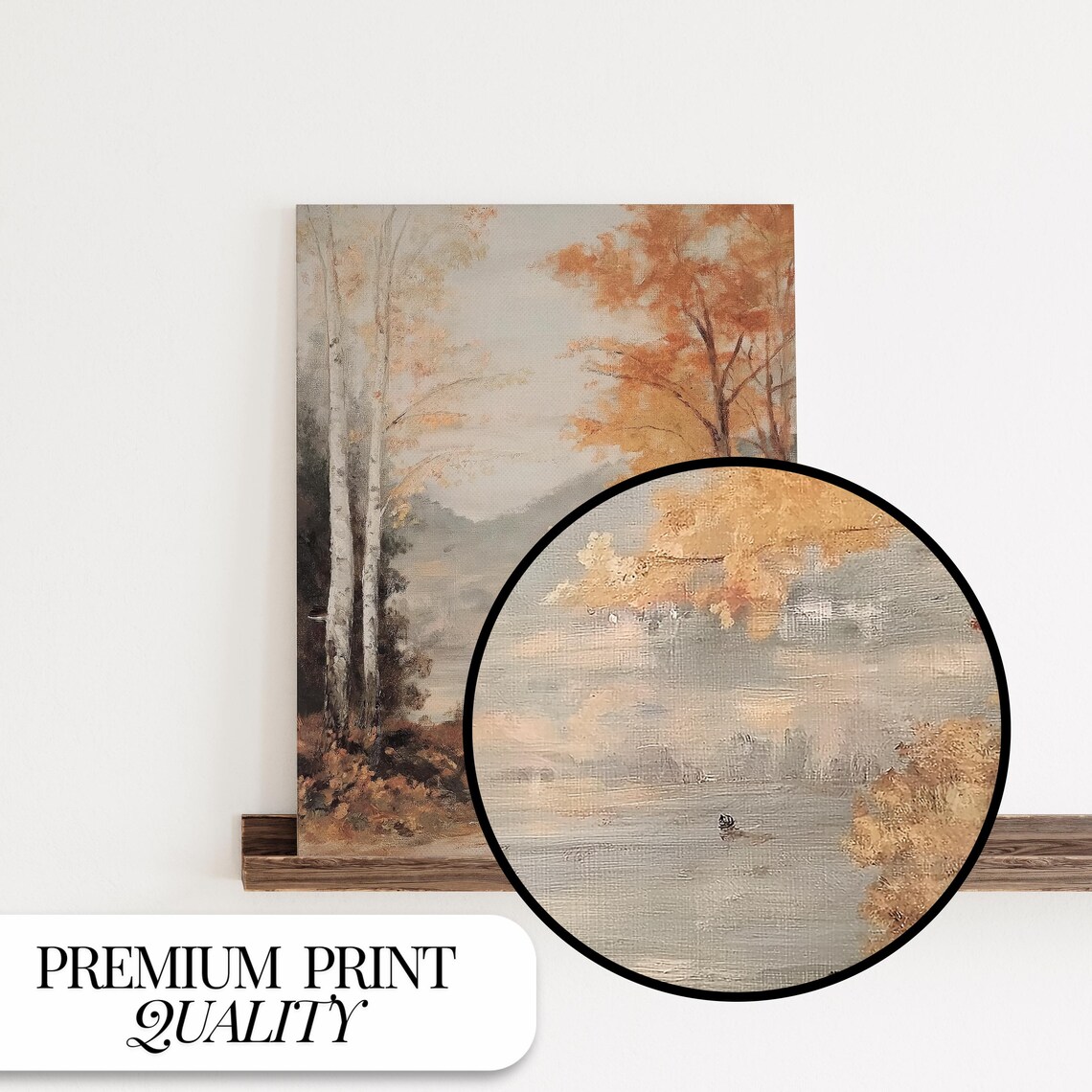 Cute Ghost In A Fall Landscape Art Print - Image 4