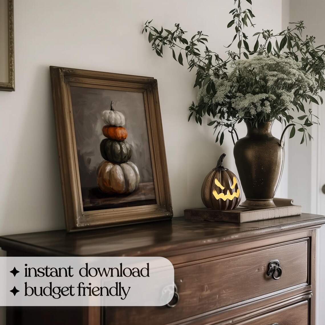 Neutral Pumpkin Print, Vintage Fall Farmhouse Art - Image 5