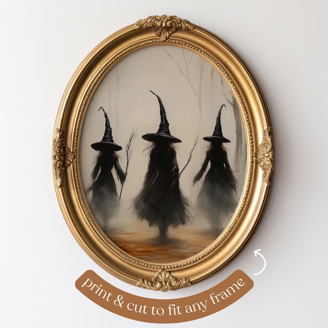 Witchy Halloween Decor, Vintage Style Art Print - Image 4