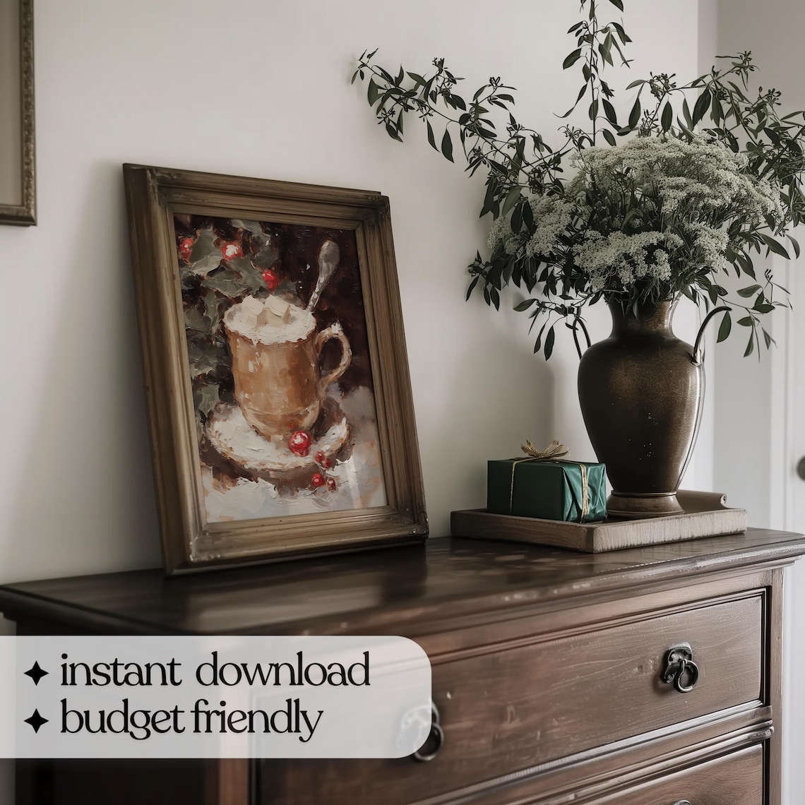 Hot Chocolate Vintage Winter Holiday Art Print - Image 5