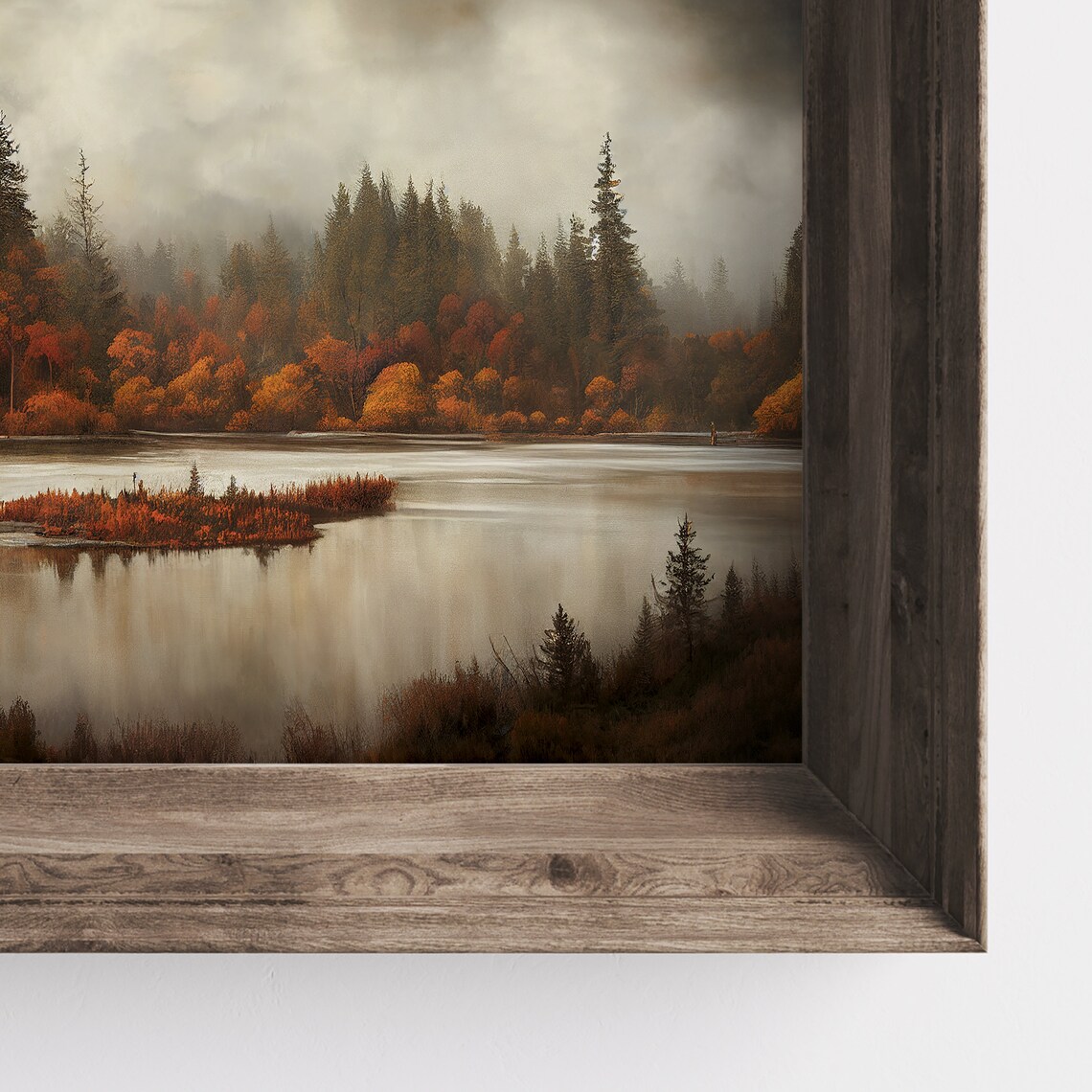 Autumn Landscape Print, Fall Foliage Lake Scene - Image 3