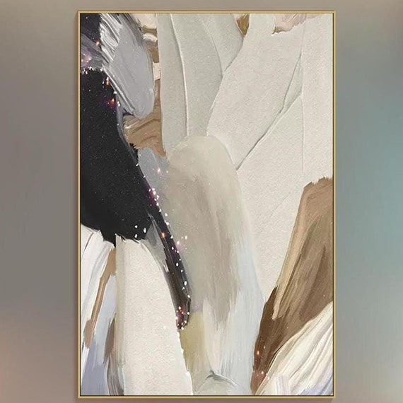Elegant Abstract Ethereal Textured Wall Art Light Original Hand Painted Wall Art Contemporary Home Decor Brushstroke In Neutral Tones