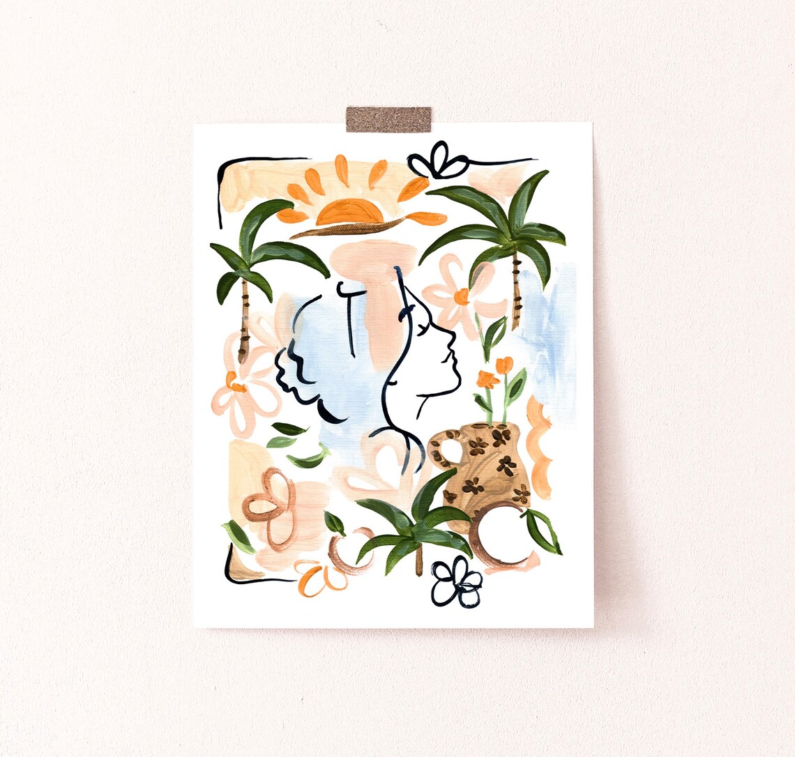 Bloom Art Print, Abstract Feminine Portrait - Image 3