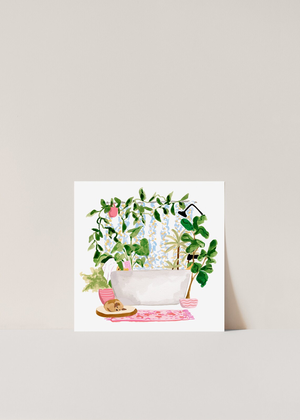 Plant Bath Watercolor Art Print for Bathroom Decor - Image 3