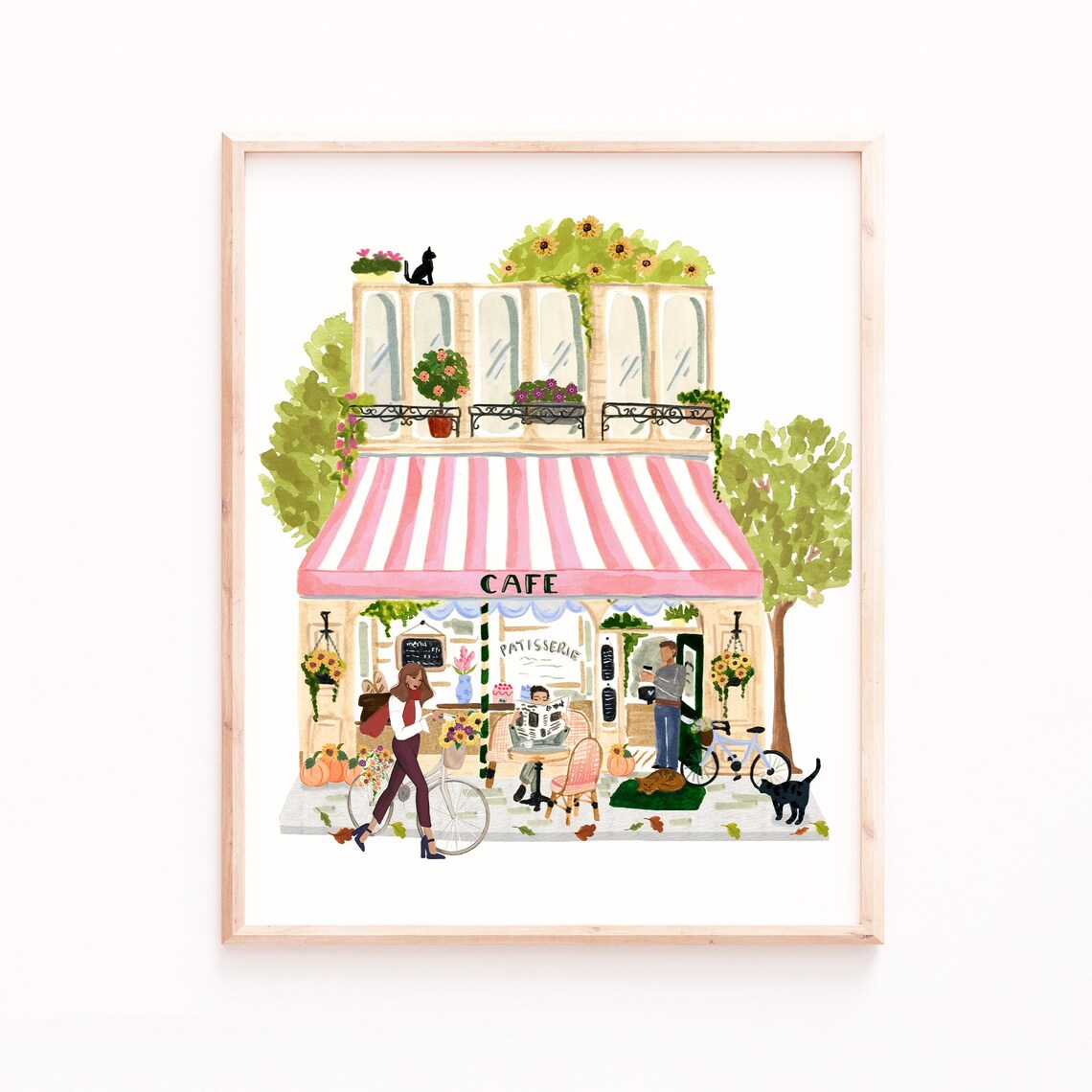 Paris Fall Coffee Shop Art Print, Cozy French Cafe - Image 3