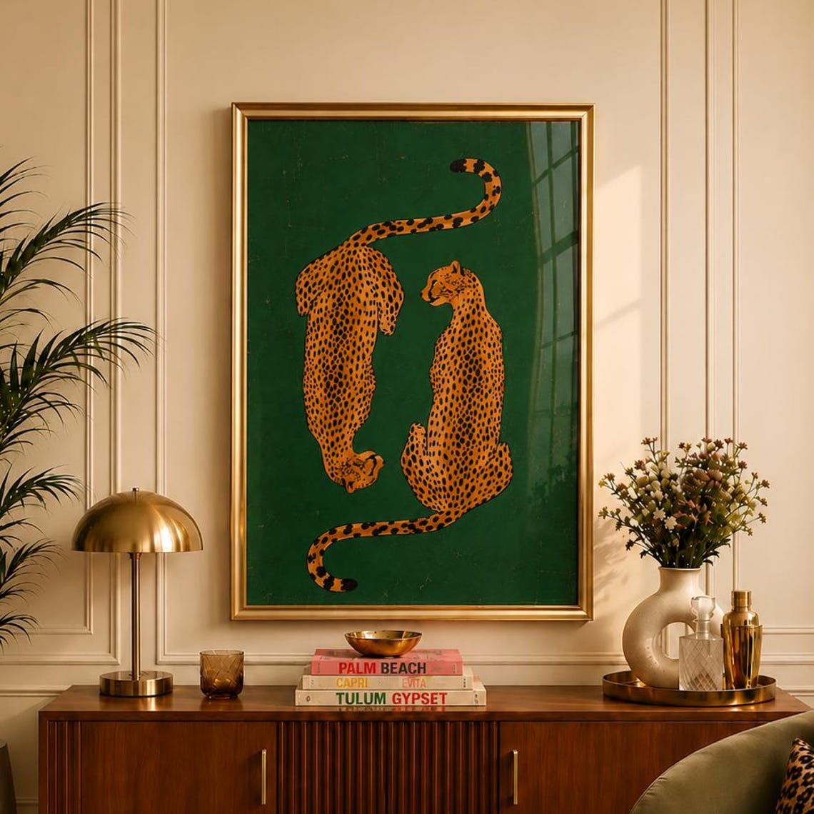 Green Leopard Print - Kitchen Wall Art