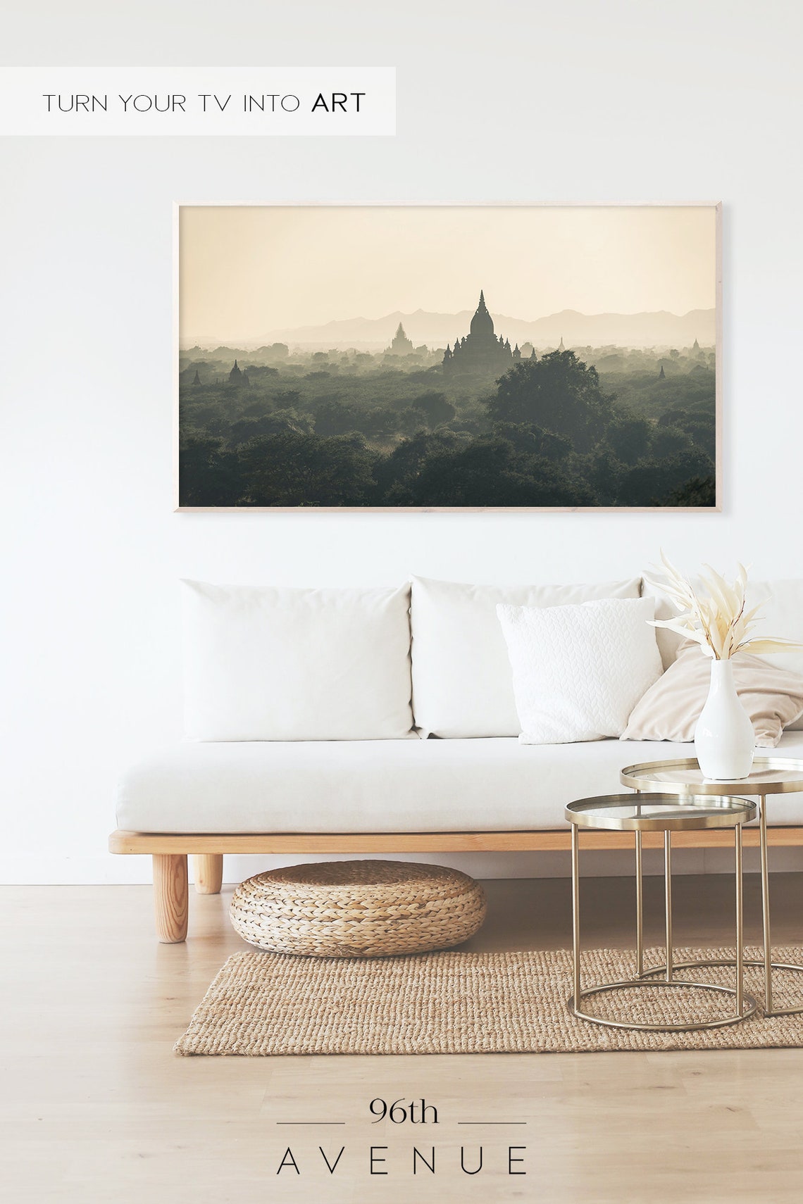 Bagan Myanmar Ancient Temples at Sunrise Misty Jungle Poster - Image 2