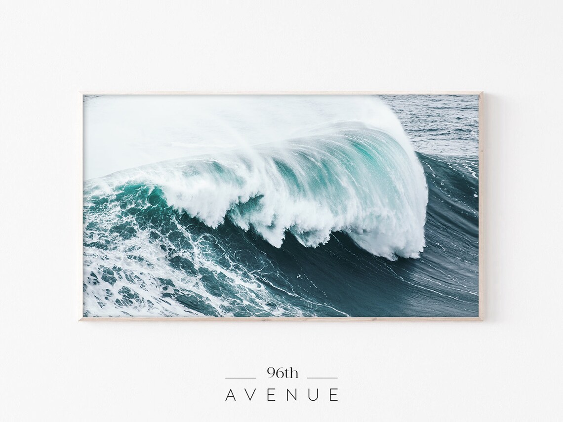 Ocean Wave Coastal TV Art, Wall Art Print