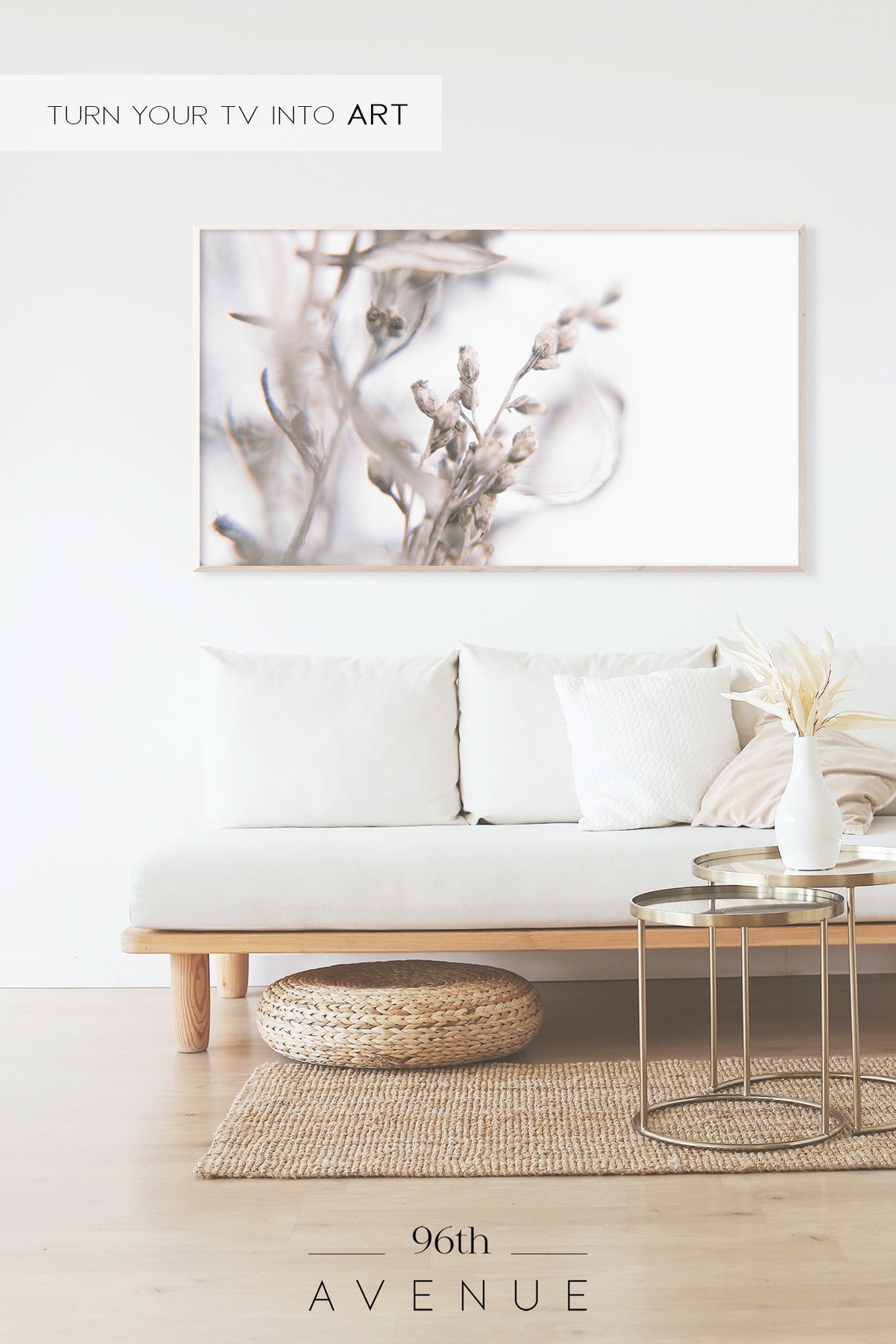 Neutral Farmhouse Grass Art for TV - Image 2