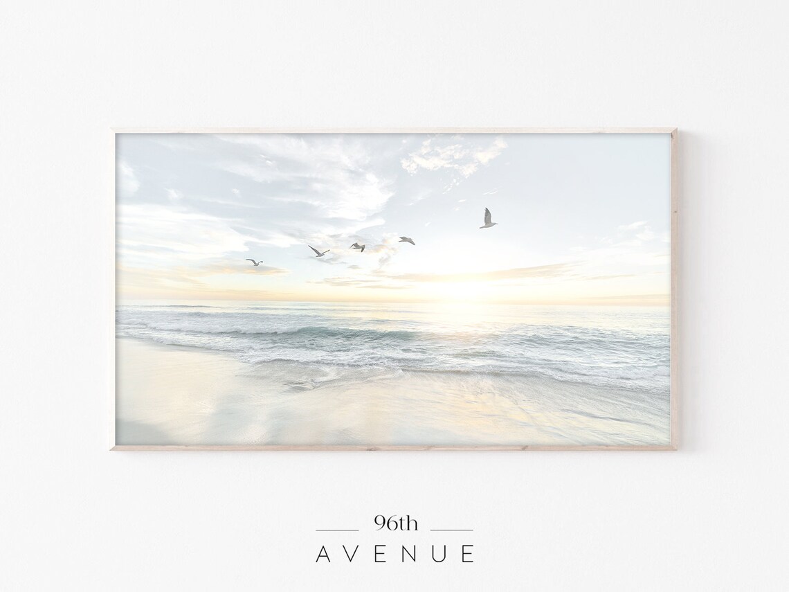 Beach Sunset Coastal Art Print for Frame TV
