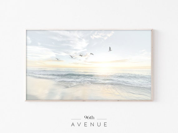 Beach Sunset Coastal Art Print for Frame TV