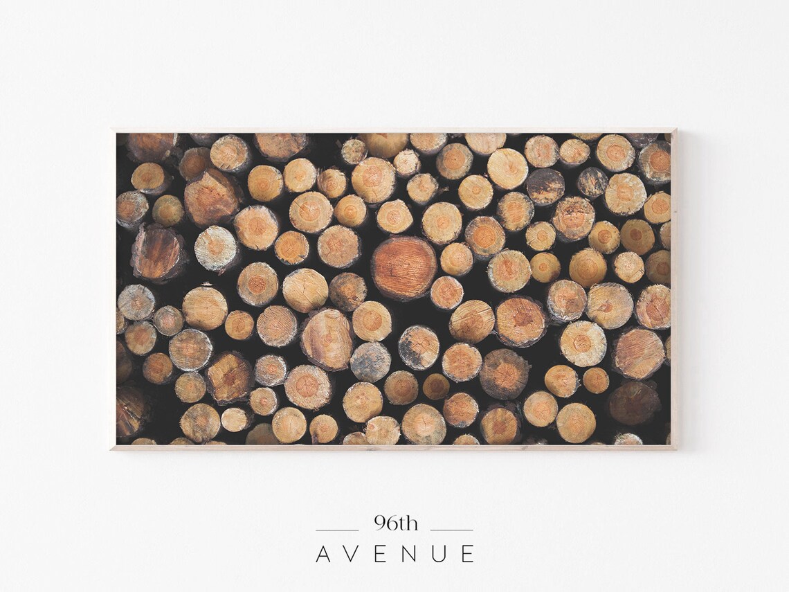 Tree Logs Art Print for TV, Nature Landscape