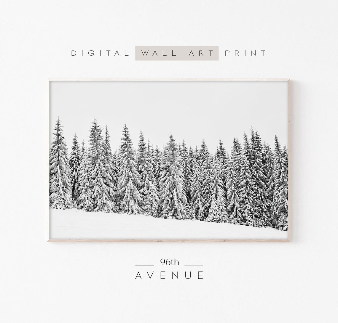 Winter Forest Christmas Wall Art Print