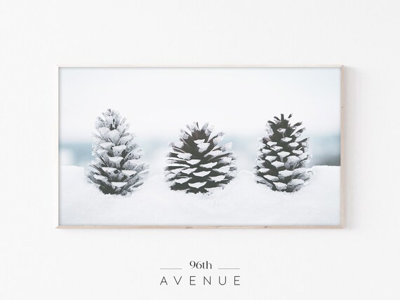 Pine Cone Winter TV Art