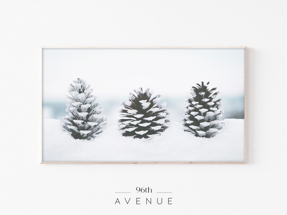Pine Cone Winter TV Art