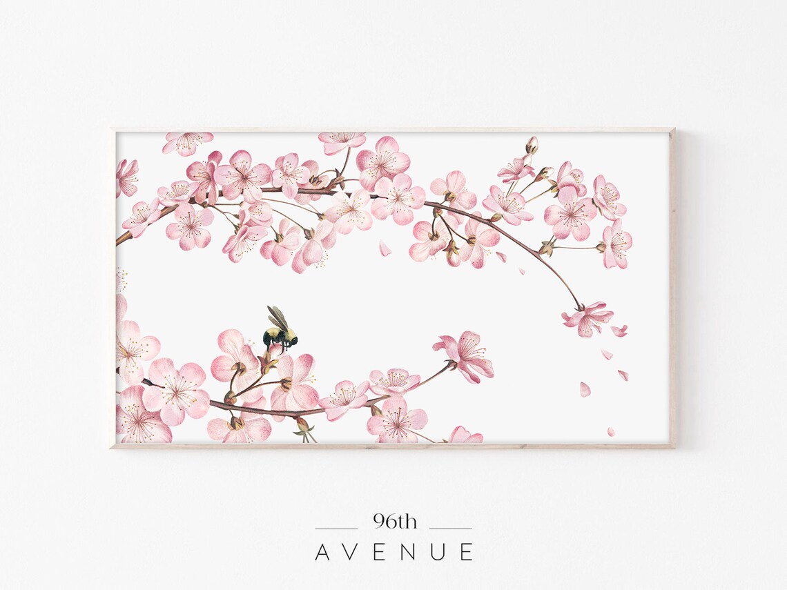 Cherry Blossom Spring Floral Art Print for TV