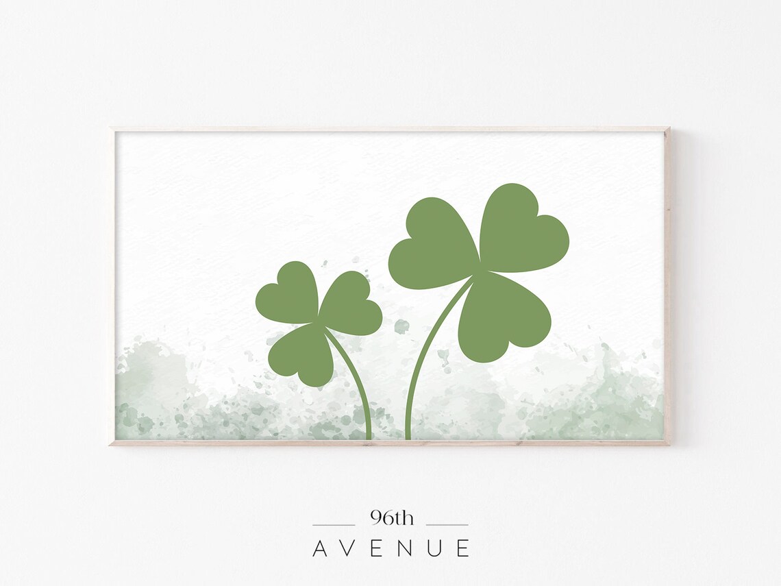 Green Shamrock Trio Watercolor St Patricks Day Lucky Decor Poster