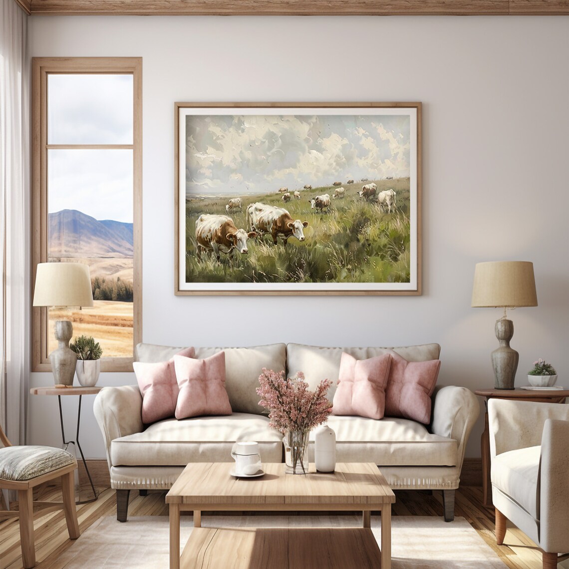 Ireland Cow Field Green Irish Pasture Cattle Grazing Landscape Print - Image 5