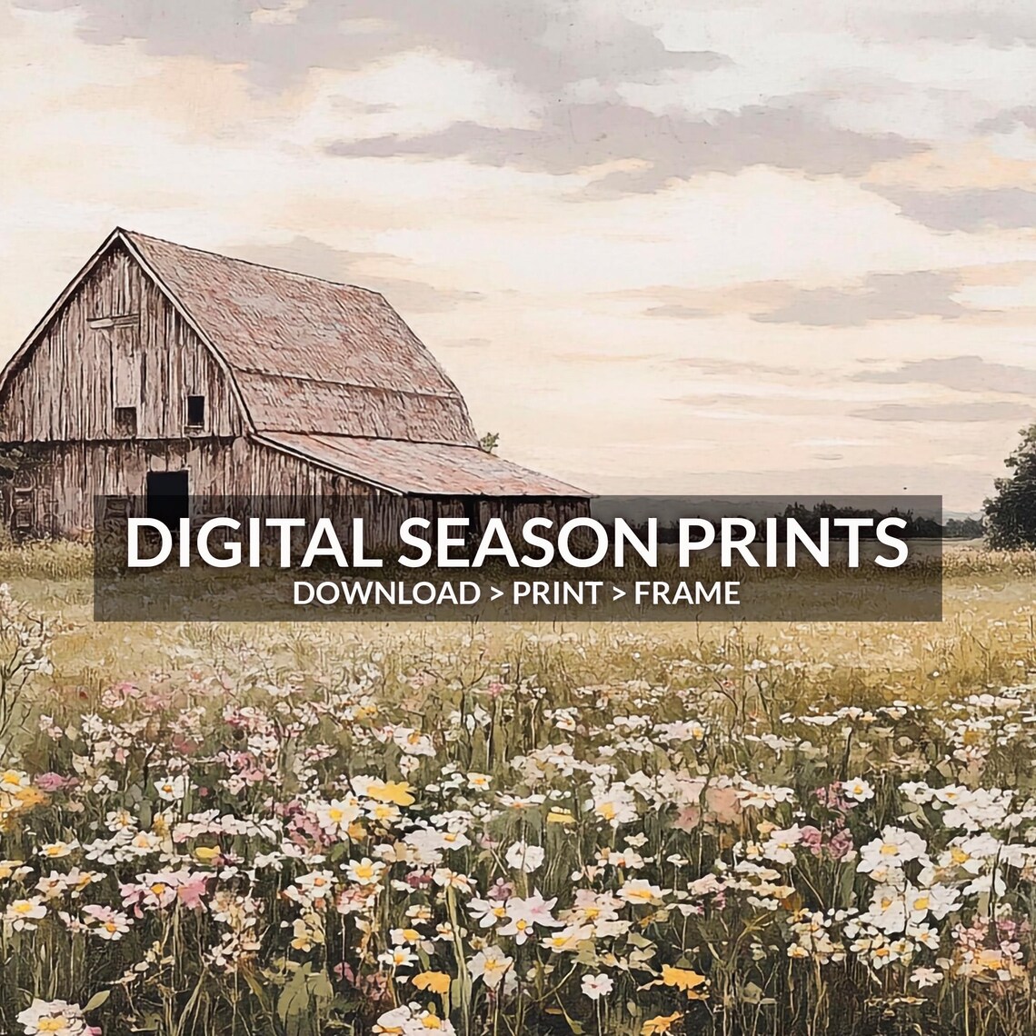 Vintage Old Barn Wildflower Print, Rustic Farmhouse - Image 6