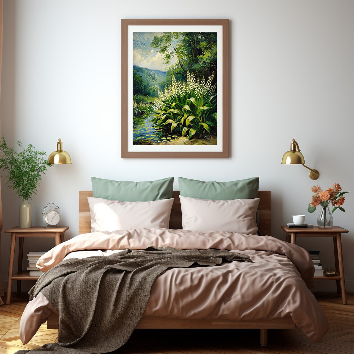 Lily Of The Valley By A Stream Impressionist Spring Garden Poster - Image 3