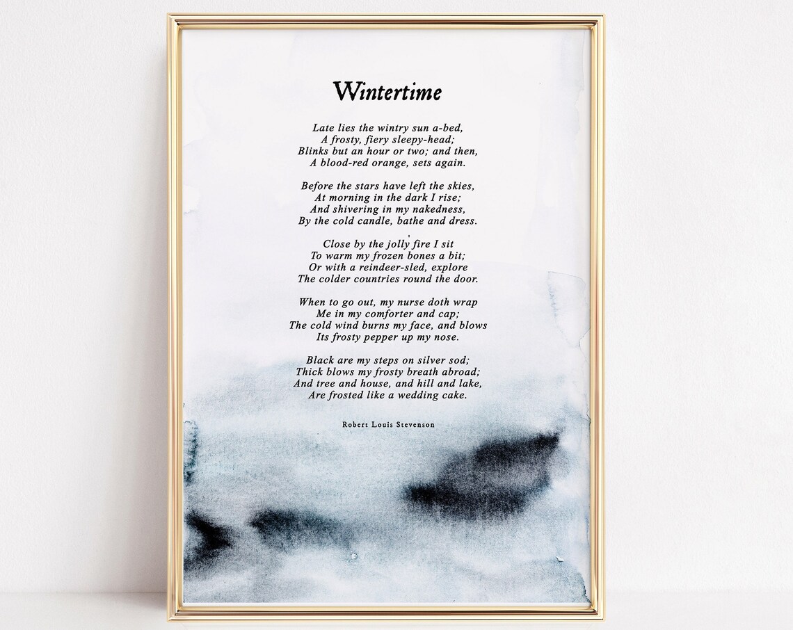 Wintertime Robert Louis Stevenson Poem Winter Poetry Christmas Poster