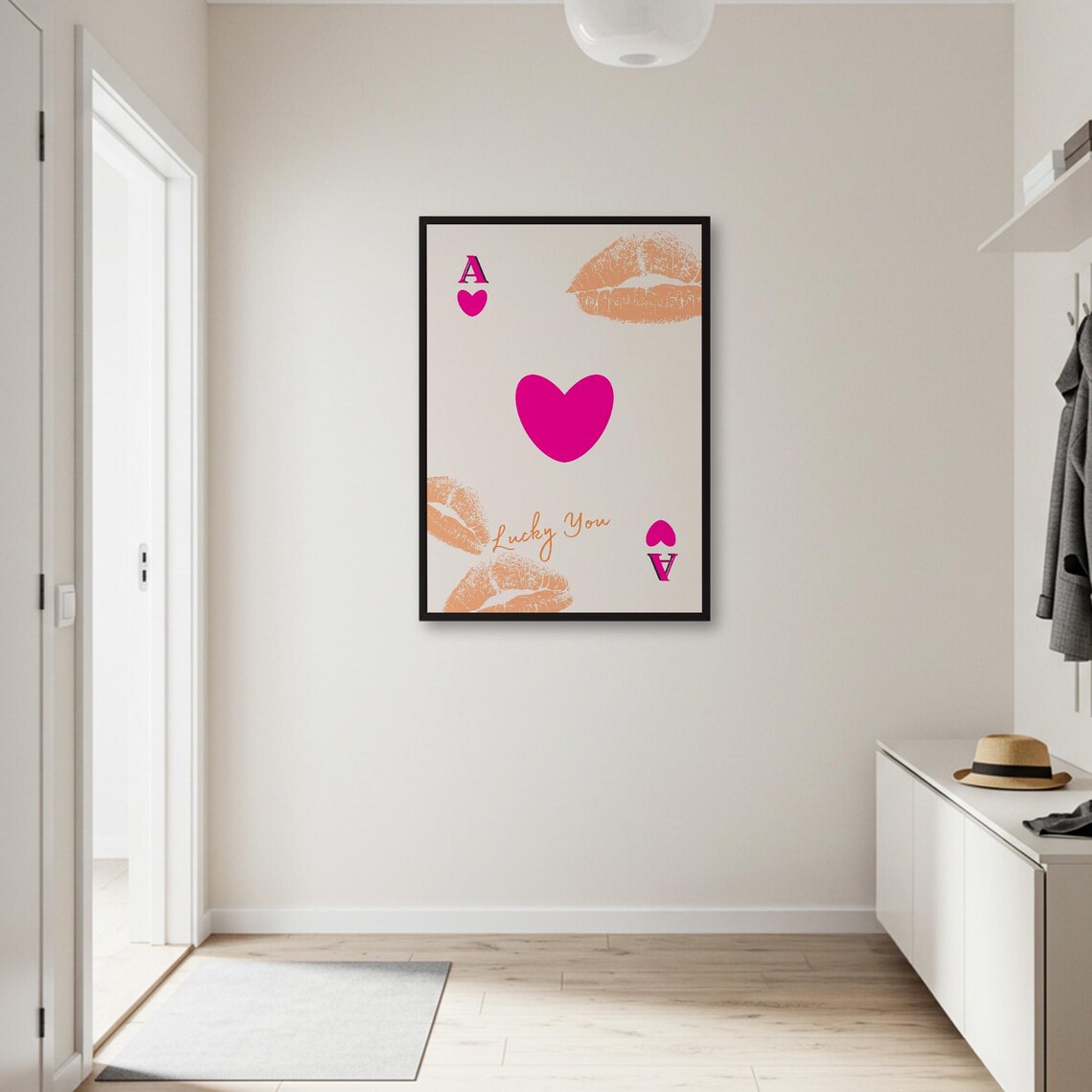 Lucky You Ace Of Hearts Poster, Romantic Decor - Image 2
