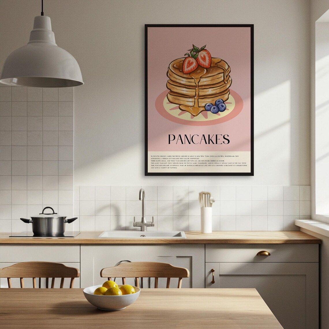 Pancakes Food Poster, Retro Style Kitchen Decor - Image 3
