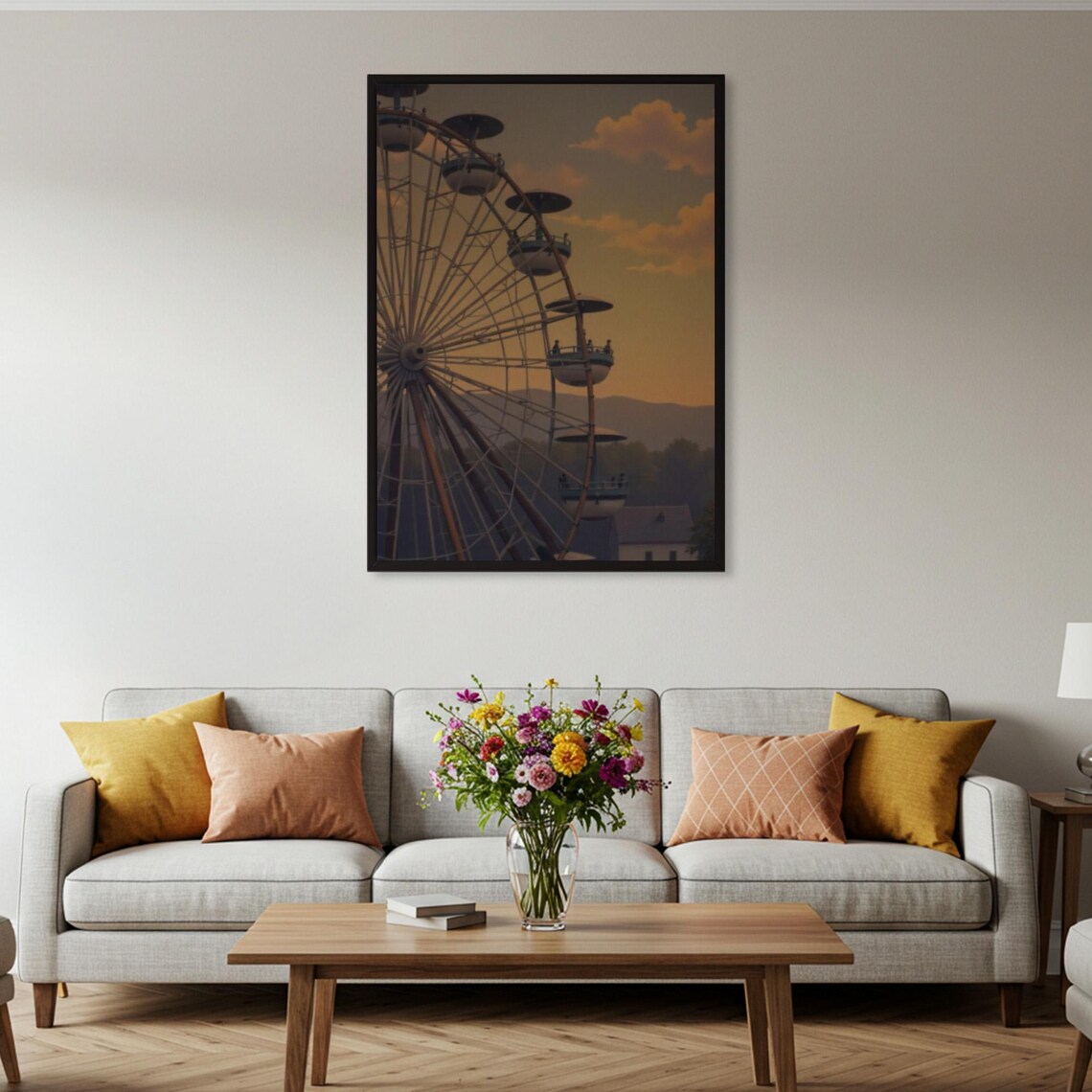 Vintage Ferris Wheel Retro Amusement Park Poster - Image 4