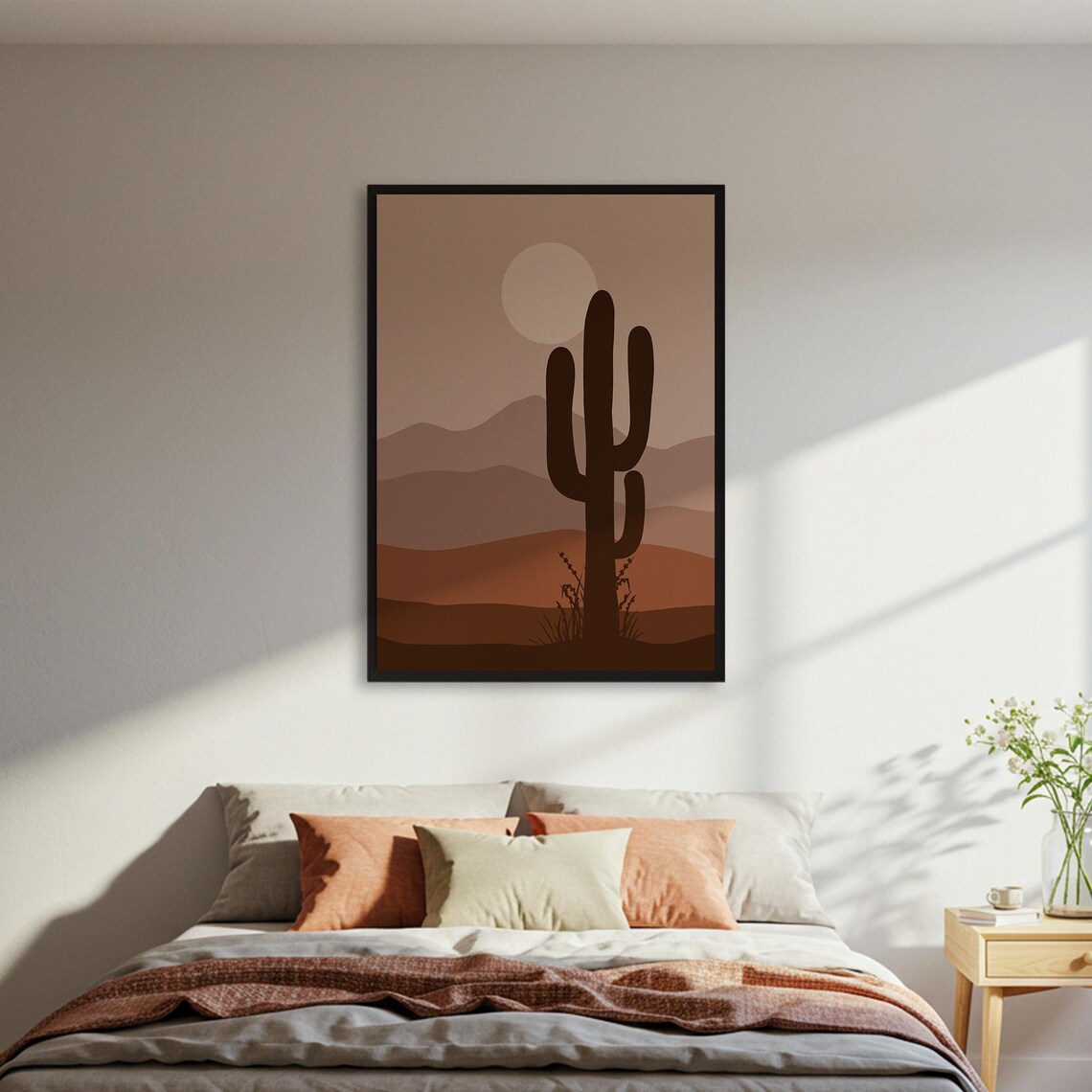 Minimalist Desert Landscape Poster, Boho Decor