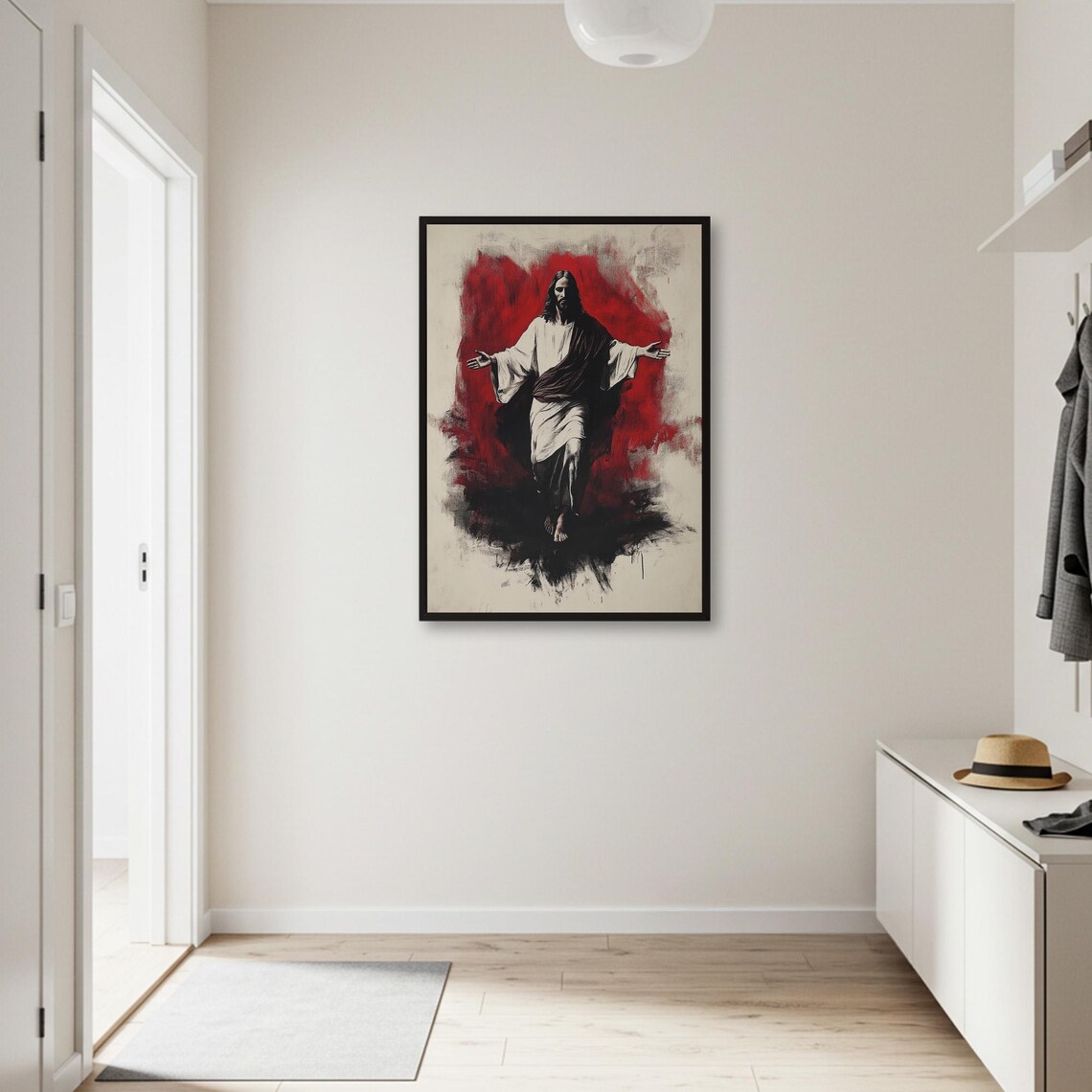 Abstract Jesus Painting, Modern Christian Wall Art - Image 2
