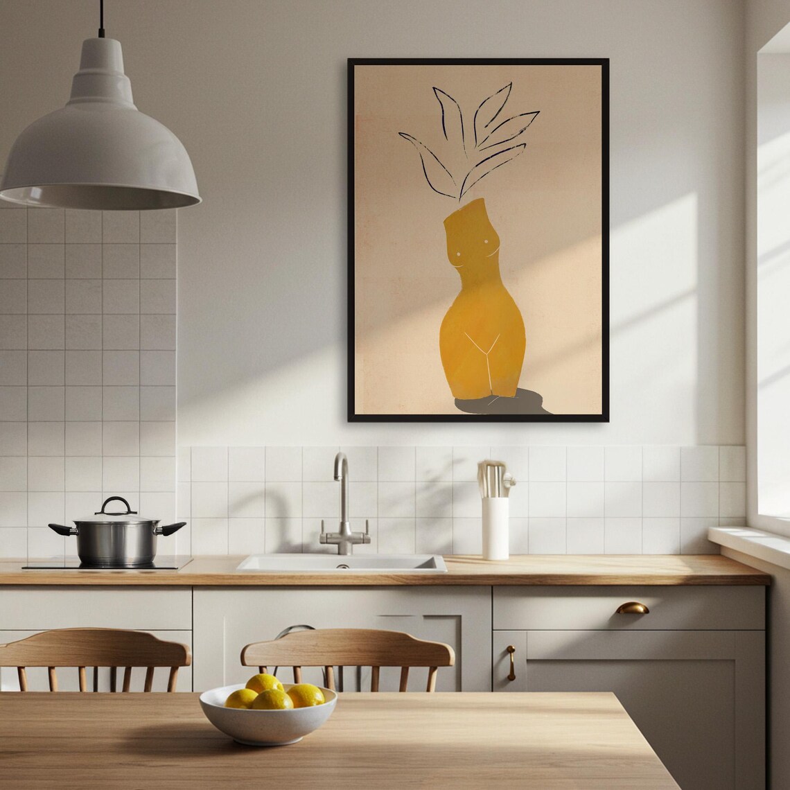 Abstract Female Body, Minimalist Botanical Line Art - Image 3