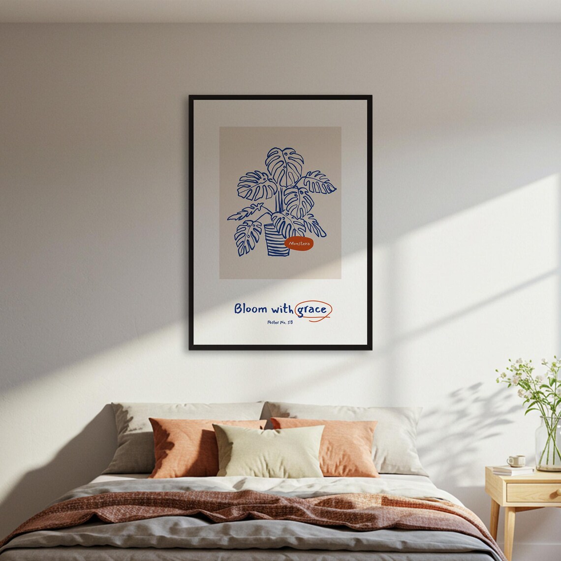 Monstera Plant, Minimalist Botanical Art Print
