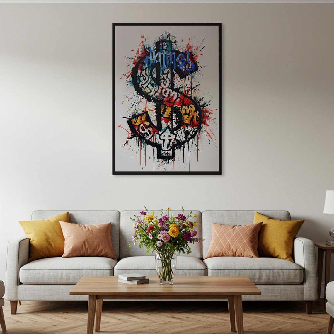 Dollar Sign Graffiti Colorful Street Art Money Wall Decor Poster - Image 2