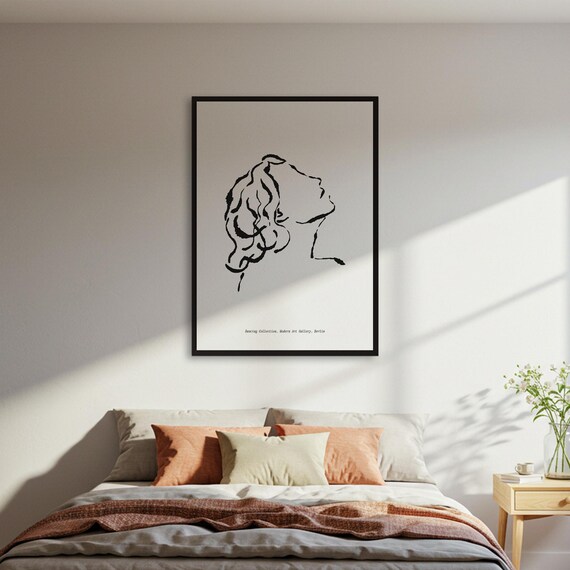 Dancing Collection Woman Profile Line Art Poster Modern Berlin Gallery Decor