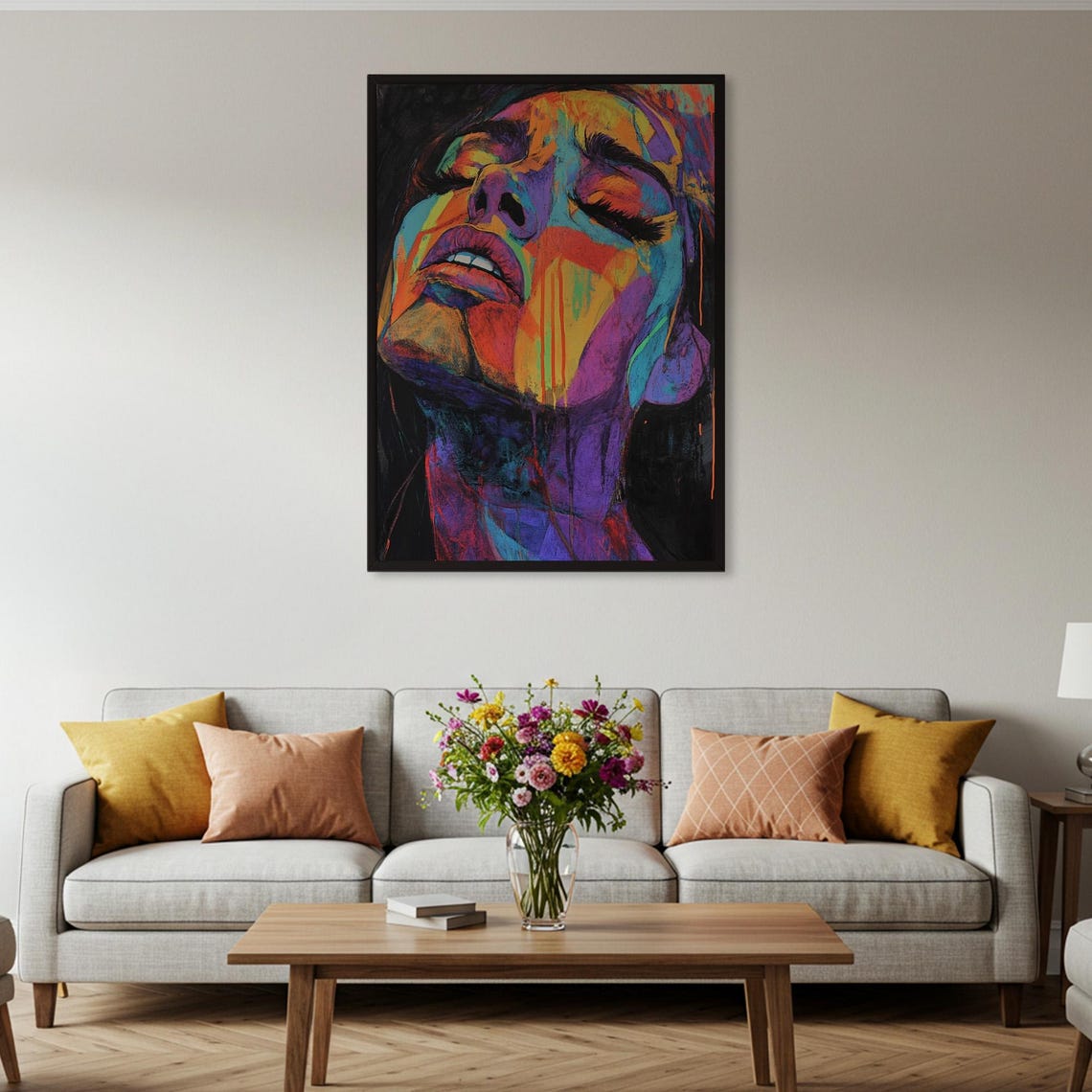Colorful Abstract Woman Portrait Poster Vibrant Expressionist Wall Art Print Modern Figure Decor Framed Or Unframed - Image 4