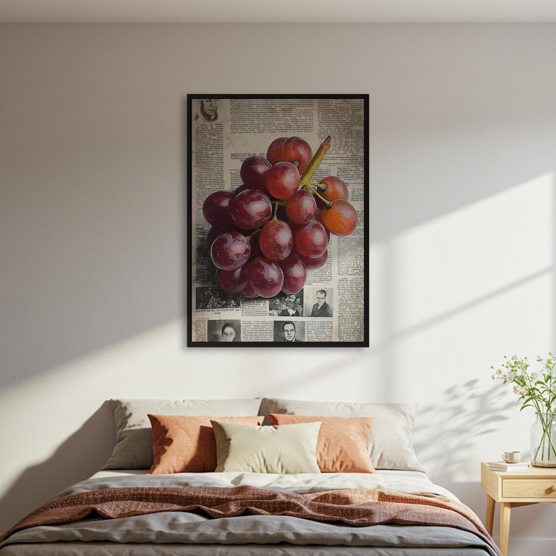 Grapes Newspaper - Contemporary Travel Poster