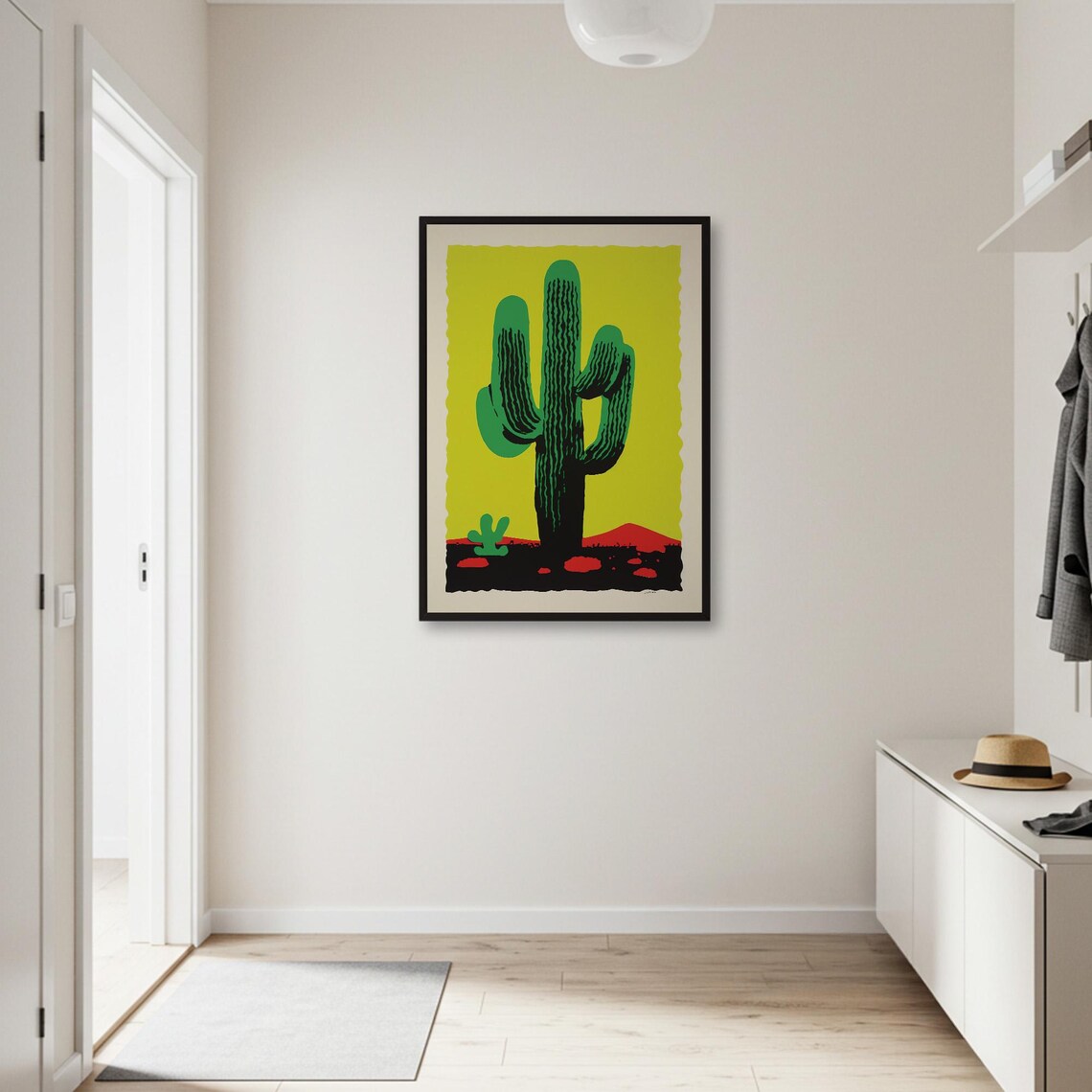 Saguaro Cactus Poster Print, Modern Desert Landscape - Image 2