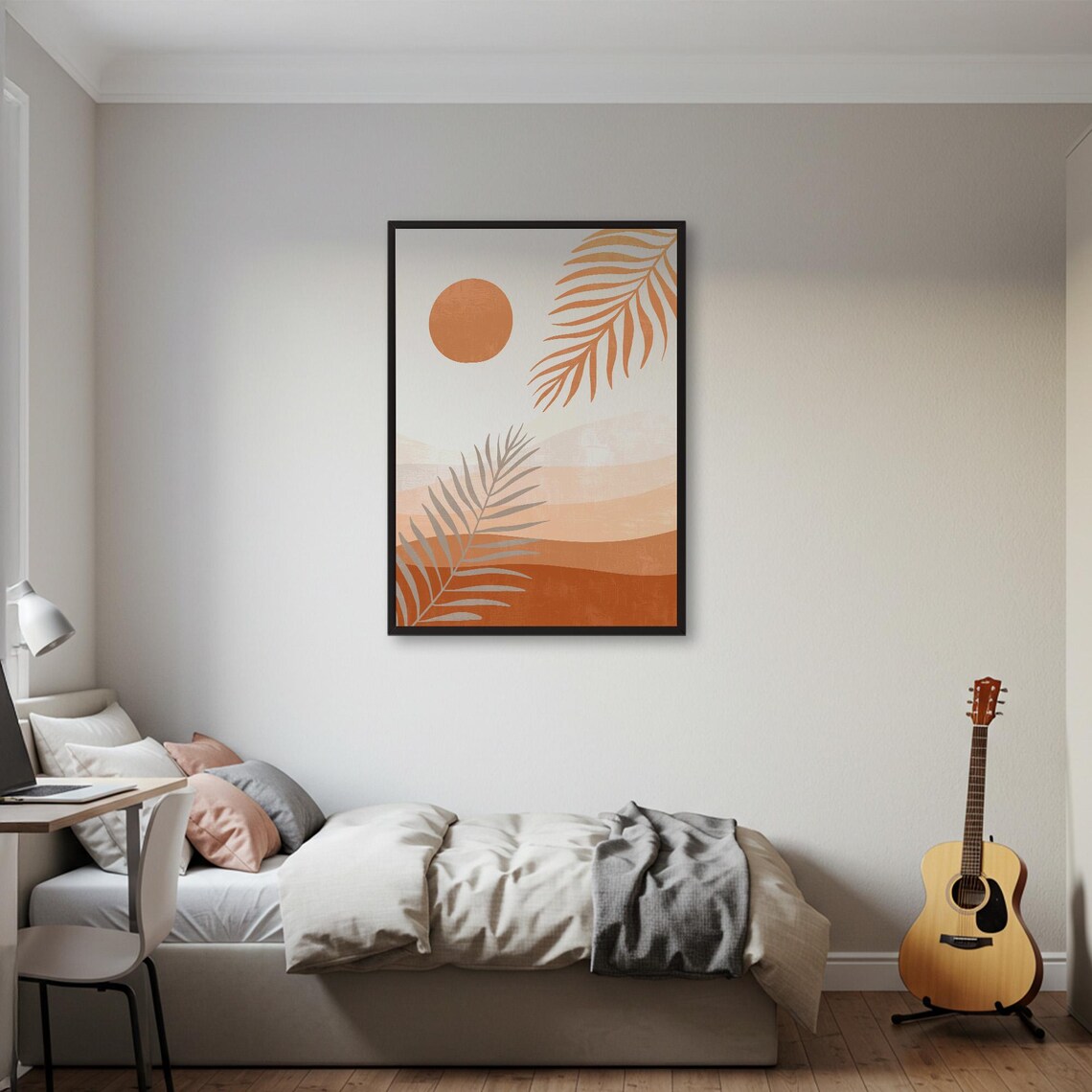 Oho Palm Leaf Poster Minimalist Desert Modern Wall Decor Natureinspired Print Earthy Abstract Artwork Living Room - Image 2