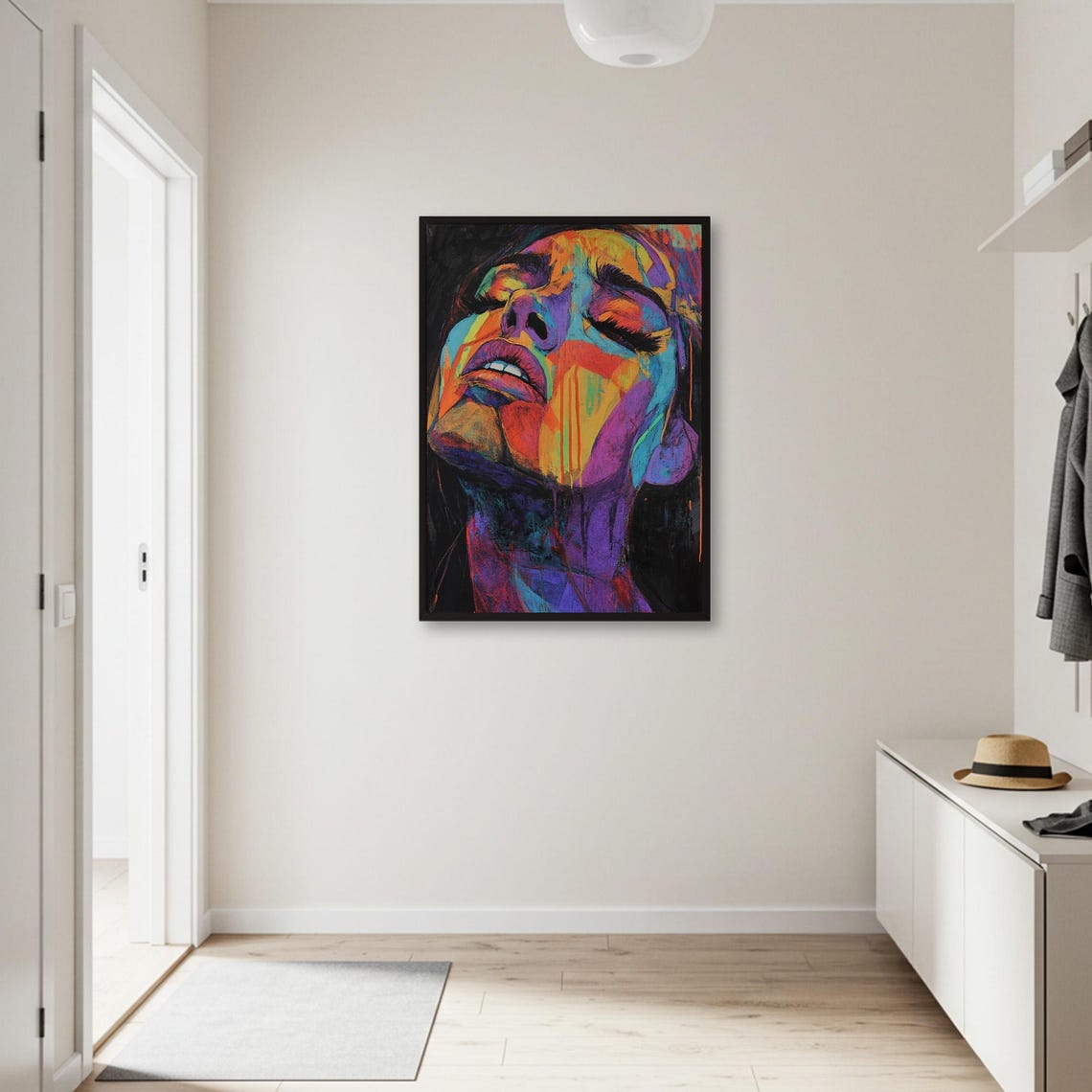 Colorful Abstract Woman Portrait Poster Vibrant Expressionist Wall Art Print Modern Figure Decor Framed Or Unframed - Image 2
