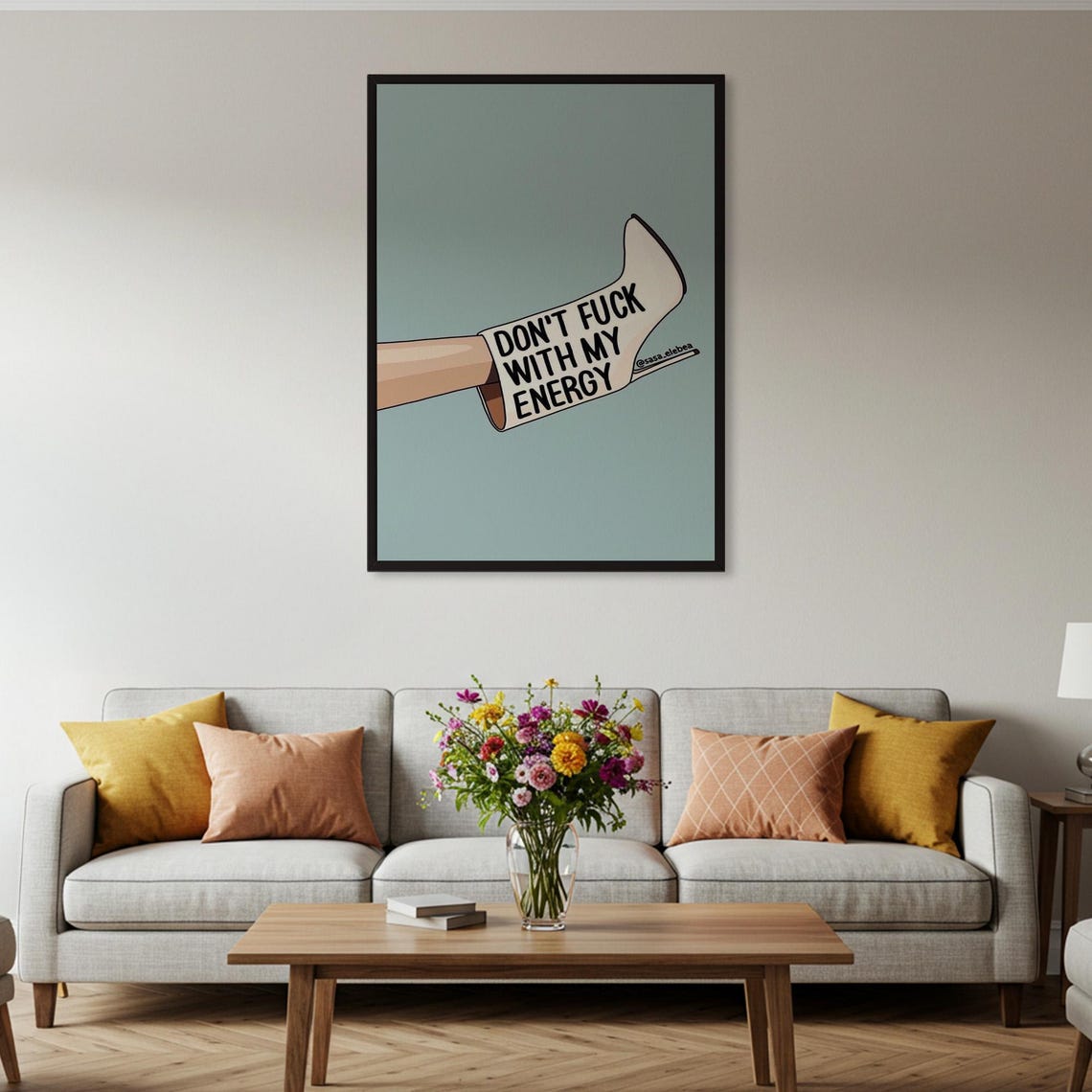 Don't F With My Energy Boot Poster Sassy Quote Funny Feminist Decor - Image 2