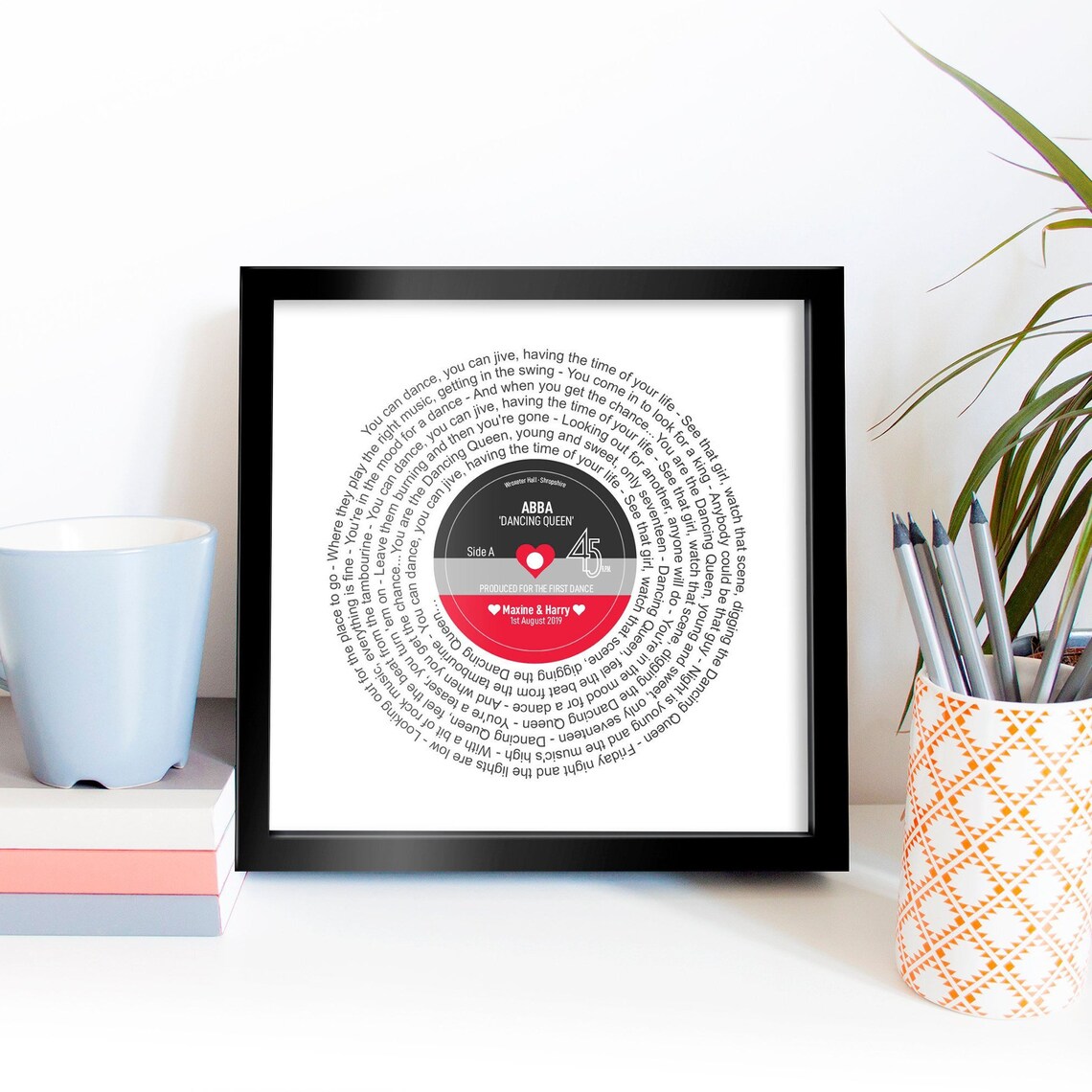 Personalised Record Print, Anniversary Wedding Gift