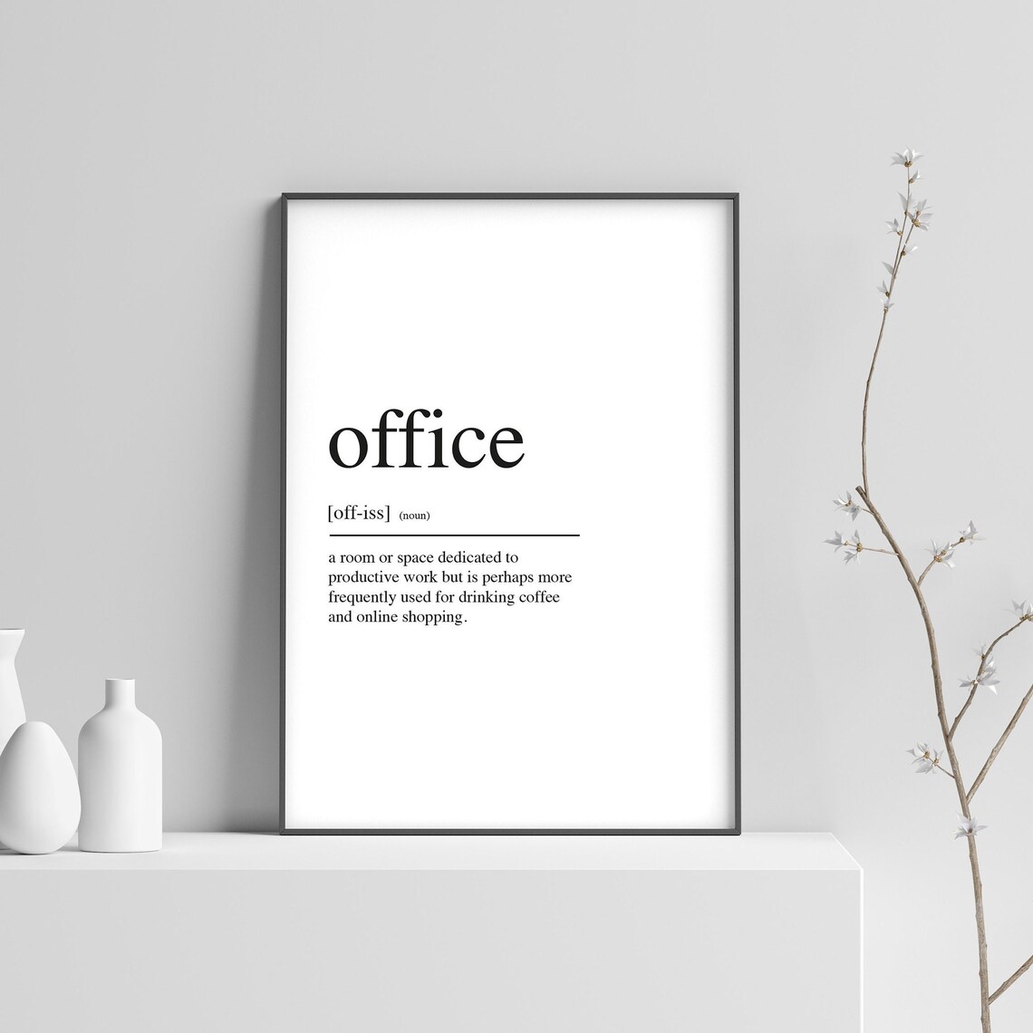 Office Definition Art Print, Home Office Decor