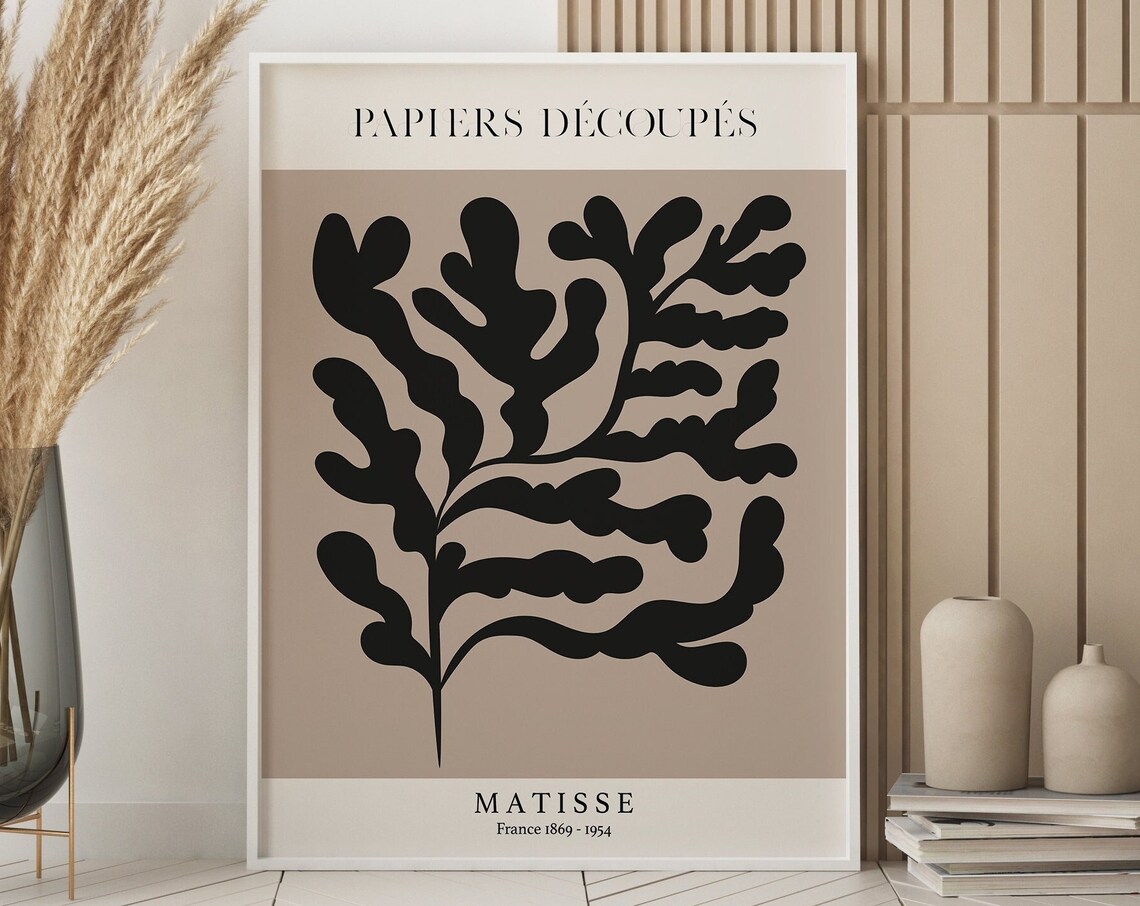 Matisse Papiers Découpés Black Coral Cutout Beige Exhibition Poster